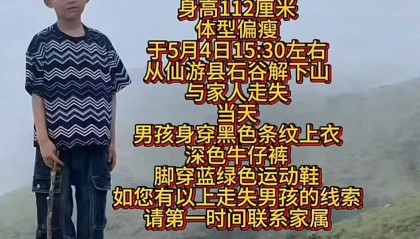 莆田8岁男童在野山走失三天，救援力量将对山上4个地点重点搜救