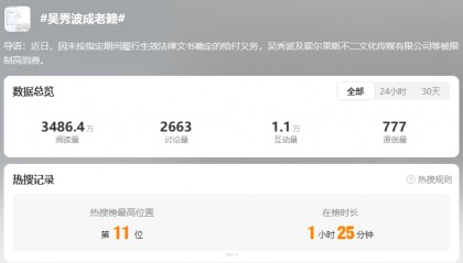 吴秀波成“老赖”