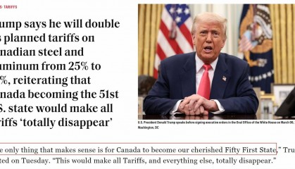 特朗普：成为“我们珍爱的第51个州”就没关税了