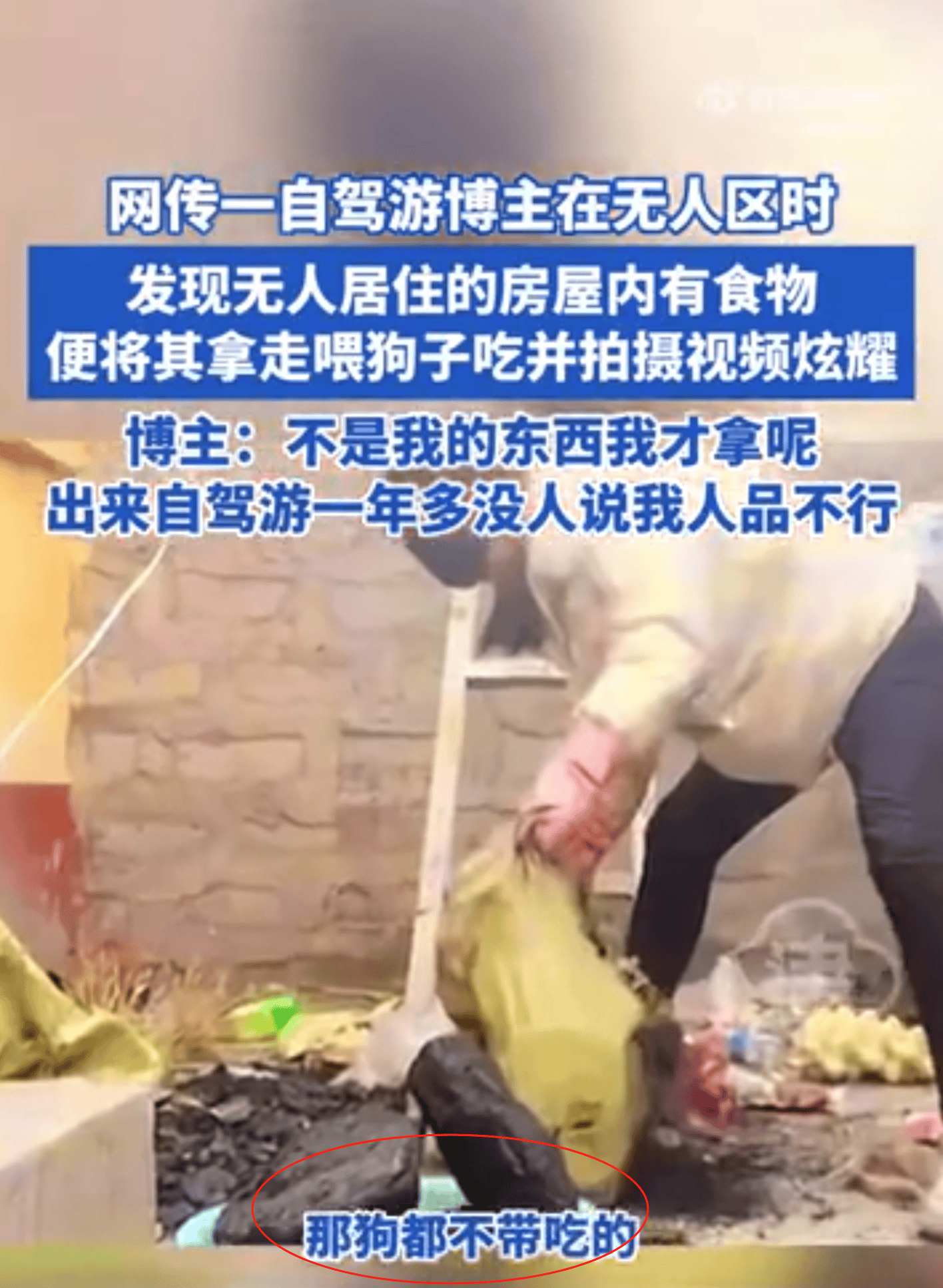 女网红打包无人区应急食物,放车里长毛称“狗都不吃”,律师:拿走救命粮可能涉罪